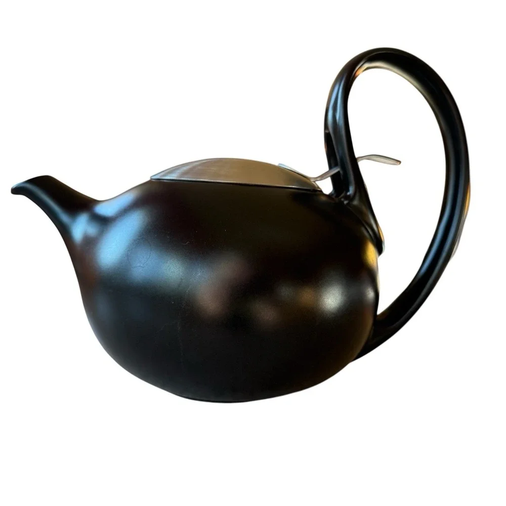 CHANTAL Jasmine Teapot 3 Cup Black Ceramic Stainless Steel Micromesh Infuser